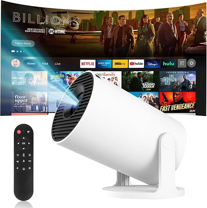 aquota Mini Beamer 4K UHD Projektor 170 ANSI Lumen WiFi 6 Android 11 Automatische Trapezkorrektur Tragbar Heimkino