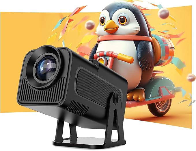 Android 13 Beamer Mini Smart Beamer 4K Offiziell Netflix, 320 ANSI Projektor mit WLAN und Bluetooth, ChatGPT Sprachassistent Heimkino Tragbarer Projektor für Handy Beamer Klein (Schwarz)