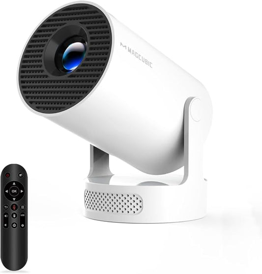 Magcubic Mini Beamer 4K UHD 1080P Smart Android 11 WiFi6 Bluetooth 5.4 Tragbarer Projektor mit Auto Trapezkorrektur