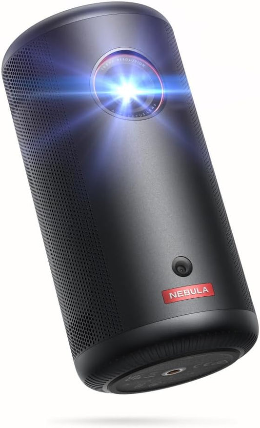 Nebula Capsule3 Mini Beamer WLAN, 1080p, 200 Lumen, Google TV, Netflix, 120 Zoll, tragbar mit Akku für 2,5h