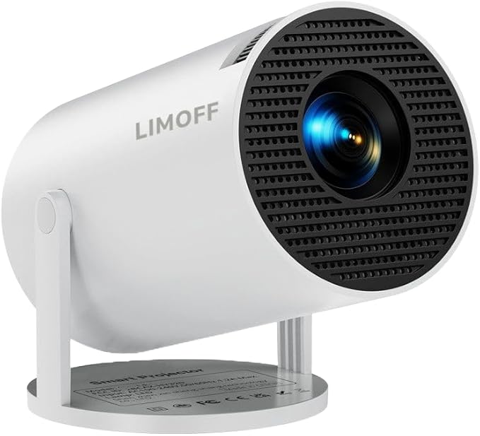 LIMOFF HY300 Pro Mini Beamer 4K UHD Projektor mit WLAN & Bluetooth, Tragbarer Heimkino Beamer für Indoor Outdoor