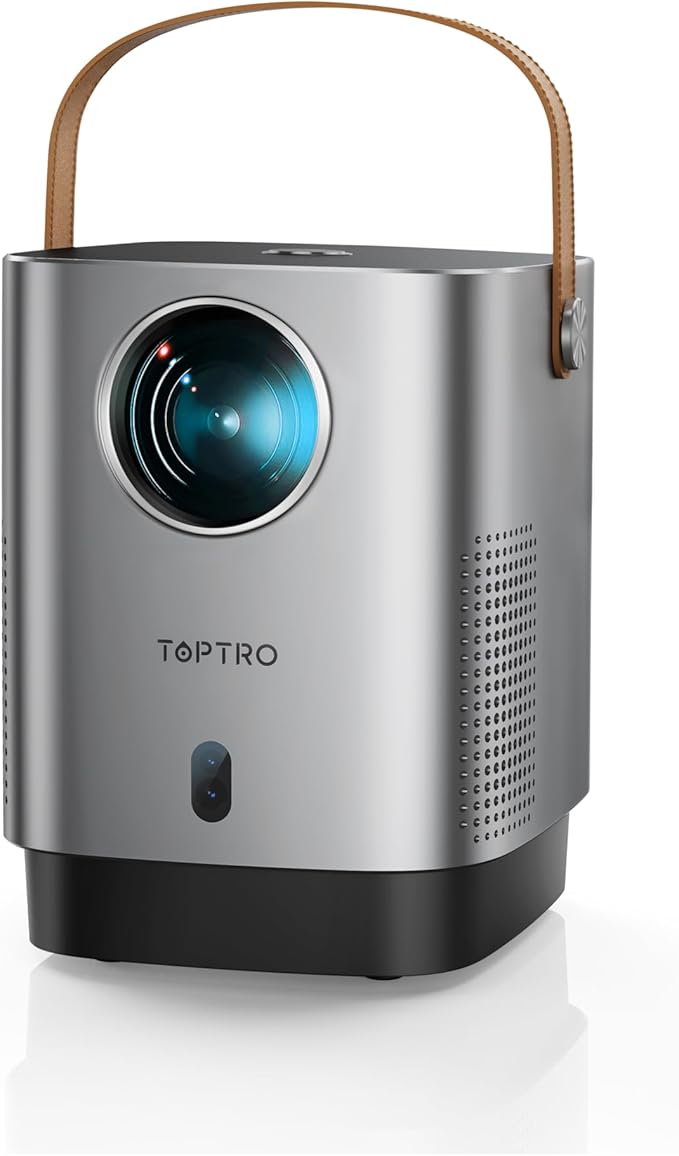 TOPTRO TR23 Mini Beamer Tragbarer Projektor 1080P Full HD mit WiFi6 Bluetooth, 4D/4P Trapezkorrektur & Elektrischer Fokus für Heimkino
