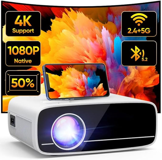 AKATUO XR21 Beamer 4K UHD Native 1080P 15000L 5G WiFi Bluetooth Projektor für Heimkino Outdoor Smartphone HDMI USB