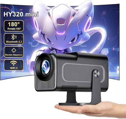 Eroshoo HY320 Mini Beamer Full HD 4K Unterstützung WiFi Bluetooth Tragbar Heimkino Projektor