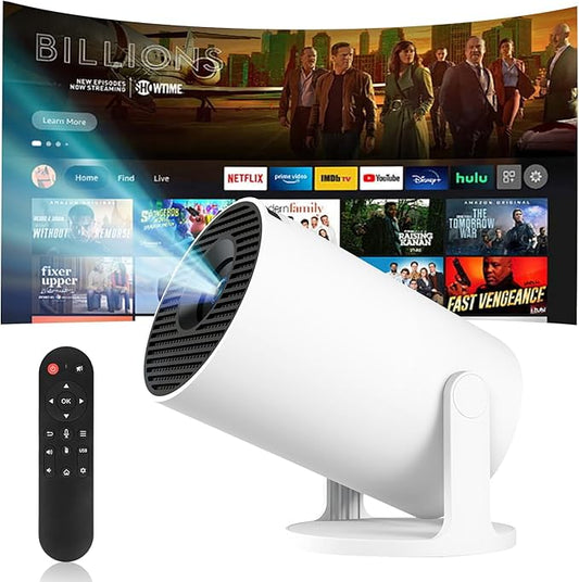 aquota Mini Beamer 4K UHD Projektor 170 ANSI Lumen WiFi 6 Android 11 Automatische Trapezkorrektur Tragbar Heimkino