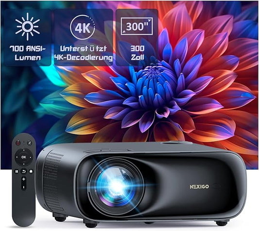 Nexight INC PJ40 Beamer WiFi Bluetooth 1080P 4K unterstützt 700 Lumen 20W Lautsprecher Heimkino Outdoor Projektor