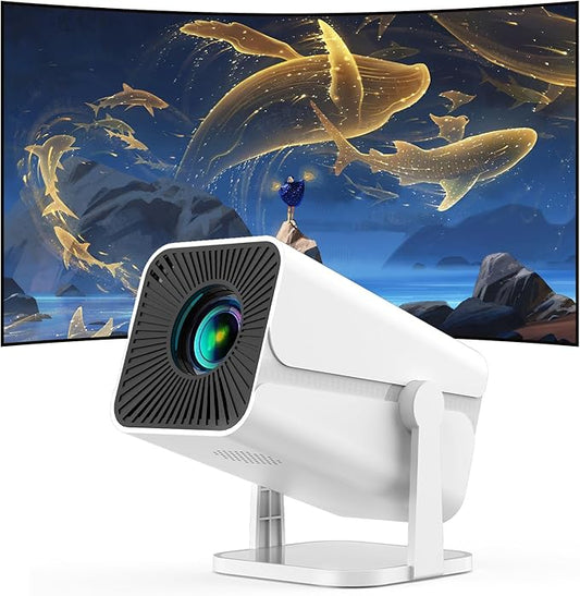 PYIER 1080P Mini Beamer mit WiFi 6, Bluetooth, elektrischem Fokus & Auto Trapezkorrektur, Android-Apps, tragbarer Projektor kompatibel mit T