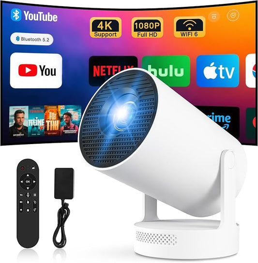 aquota Mini Beamer Tragbarer Projektor WiFi 6 BT5.4 Android 11 1080P FHD Automatik Fokus für Smartphone PC Laptop HDMI Heimkino