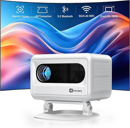 VOPLLS 23000L Mini Beamer 4K UHD Projektor mit WiFi 6, Bluetooth 5.2, elektrischer Fokus & Trapezkorrektur, Full HD 1080P, tragbar für Handy