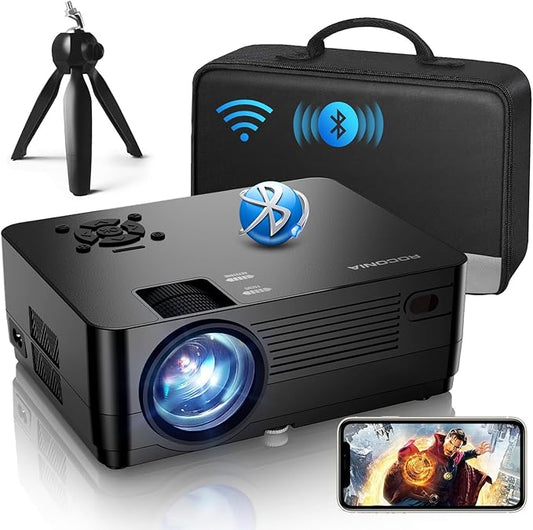 Dxyiitoo 201S WiFi Beamer Full HD Bluetooth 4K-Unterstützung 250 Zoll Heimkino Projektor mit DVD Player
