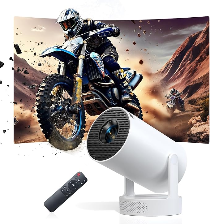 Buba Toys HY300-HIFI Smart Mini Beamer 4K UHD 300 ANSI Lumen WiFi6 Bluetooth Auto-Keystone Heimkino Projektor