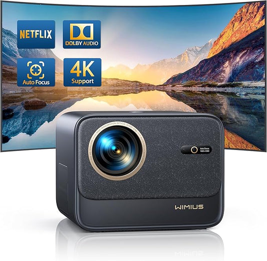 WiMiUS 30000 Beamer 4K UHD Netflix Dolby Audio 30000 Lumen Autofokus WiFi6 Bluetooth Heimkino Outdoor Projektor